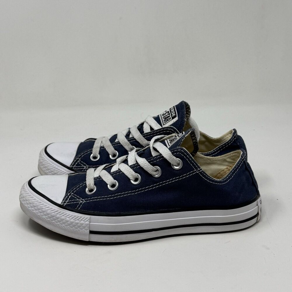 Converse All Star Sneakers Womens 6 Blue Canvas Low Top Retro Grunge Shoes - Picture 2 of 16